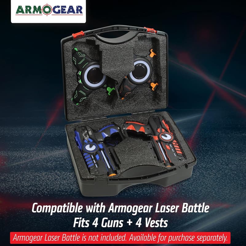 Laser Tag Carrying Case for 4 Blasters & Vests - Handle Included
