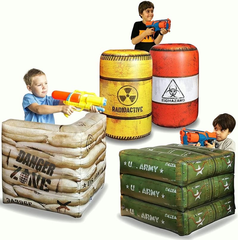 4-Piece Combat Inflatable Set for Boys' Birthday Party