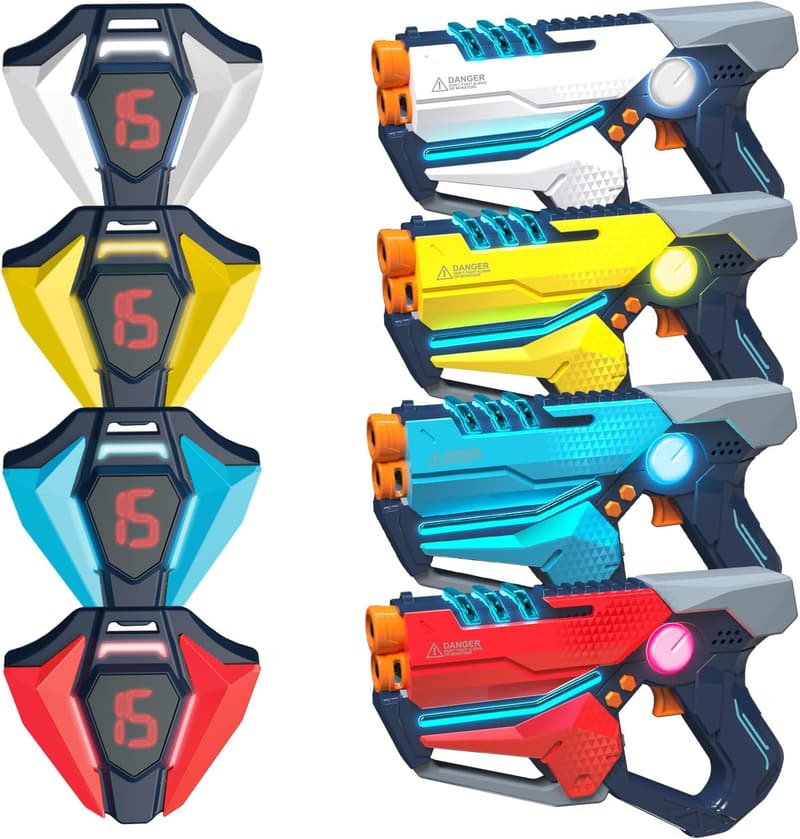 Laser Tag Set for Teens & Adults - 4 Guns with Vests