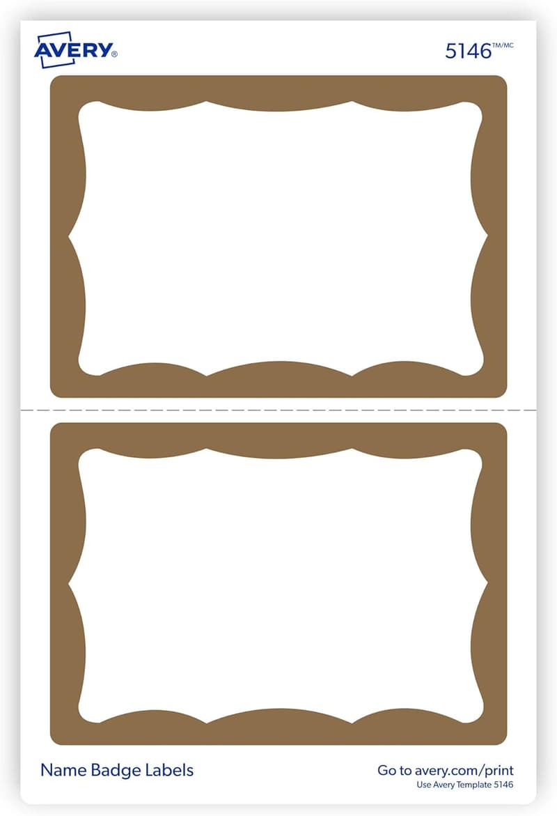 Avery Gold Border Adhesive Name Tags - 400 Pack