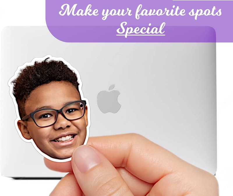 Customized Waterproof Die Cut Face Stickers - Fun Gift
