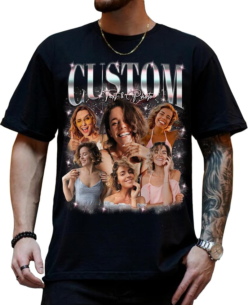 Custom Photo Vintage Graphic Shirt for Men - Gift for Boyfriend