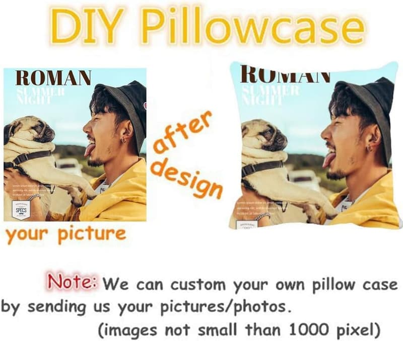 Personalized Pet Photo Throw Pillowcase, 18