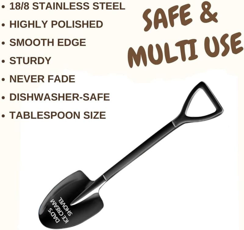 Father's Day Personalized Engraved Ice Cream Shovel (Black)