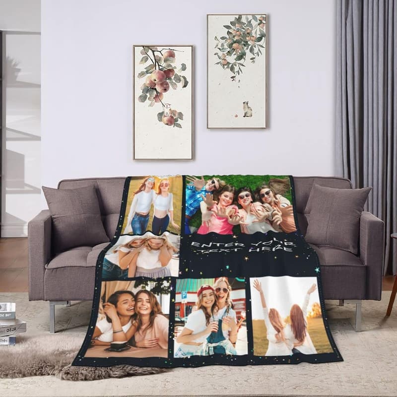 Personalized Photo Blanket for Family Birthdays