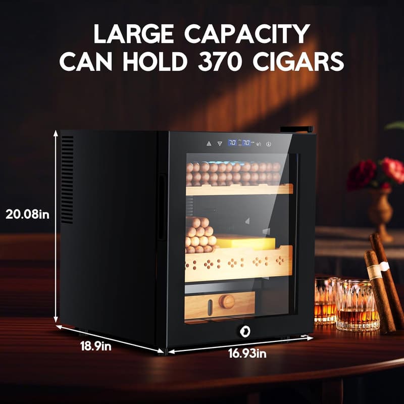 Electric 50L Humidor with Digital Hygrometer & Cedar Shelves