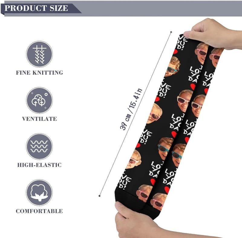 Personalized Photo Socks for Mother's Day or Father's Day