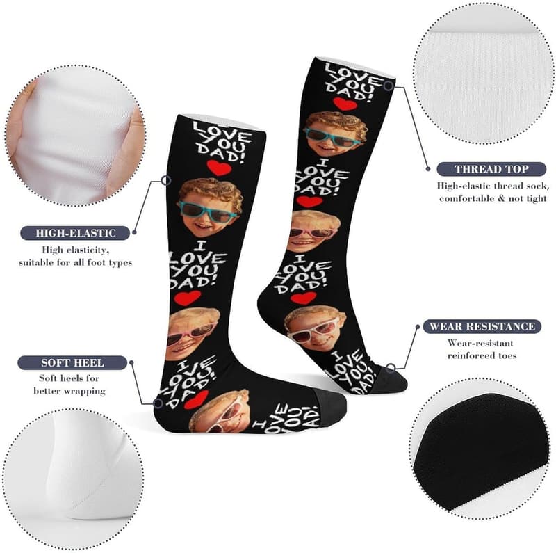 Personalized Photo Socks for Mother's Day or Father's Day