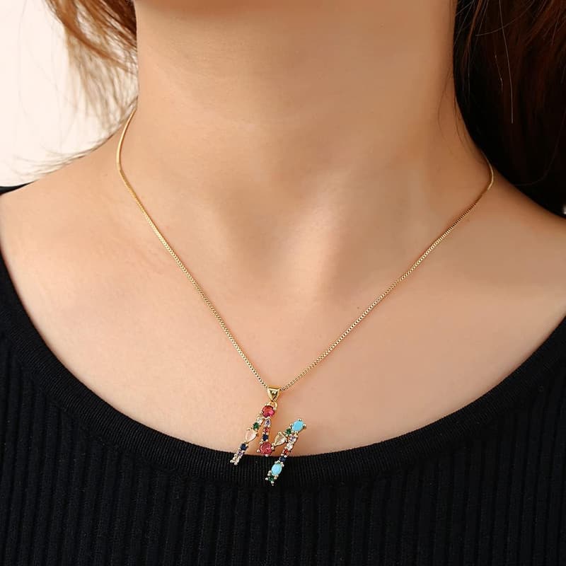 Customizable 18K Gold Initial Choker Necklace for Women