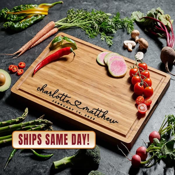 Valentine's Day Personalized Wood Engraved Cutting Board