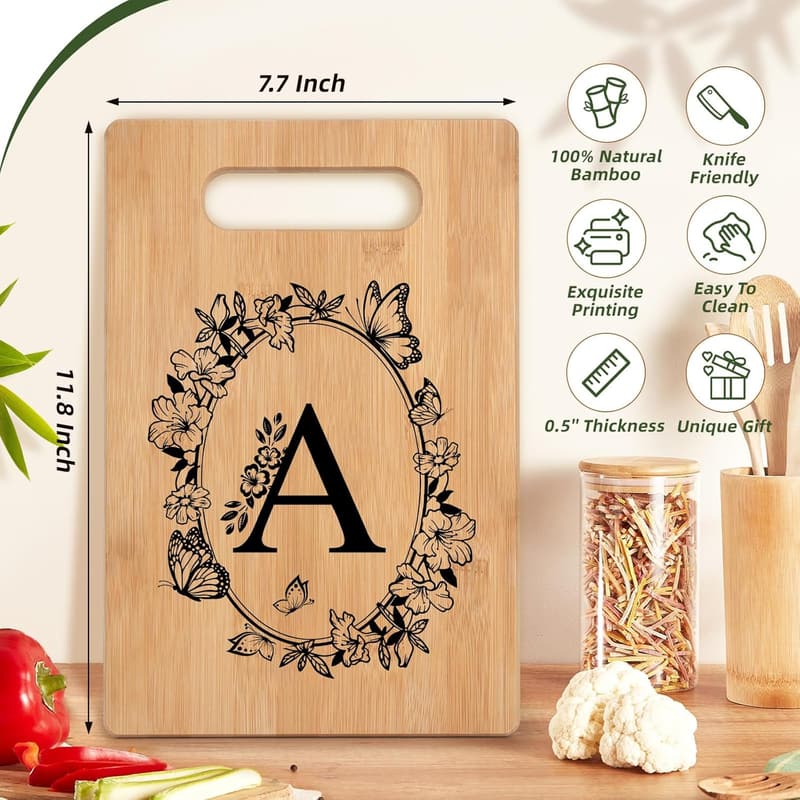 Personalized Cutting Board - Monogrammed Birthday Gift for Women