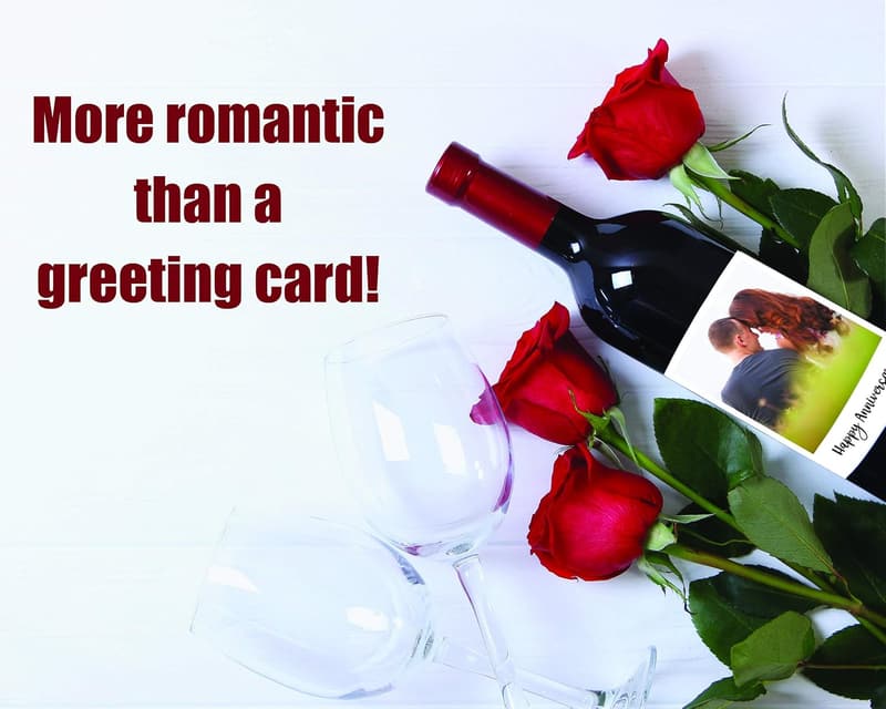 Personalized Wine Labels Set of 2 - Custom Waterproof Stickers for Weddings, Anniversaries, & Birthdays