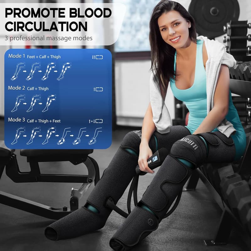 Air Compression Leg Massager with Heat - Pain Relief Gift for Parents