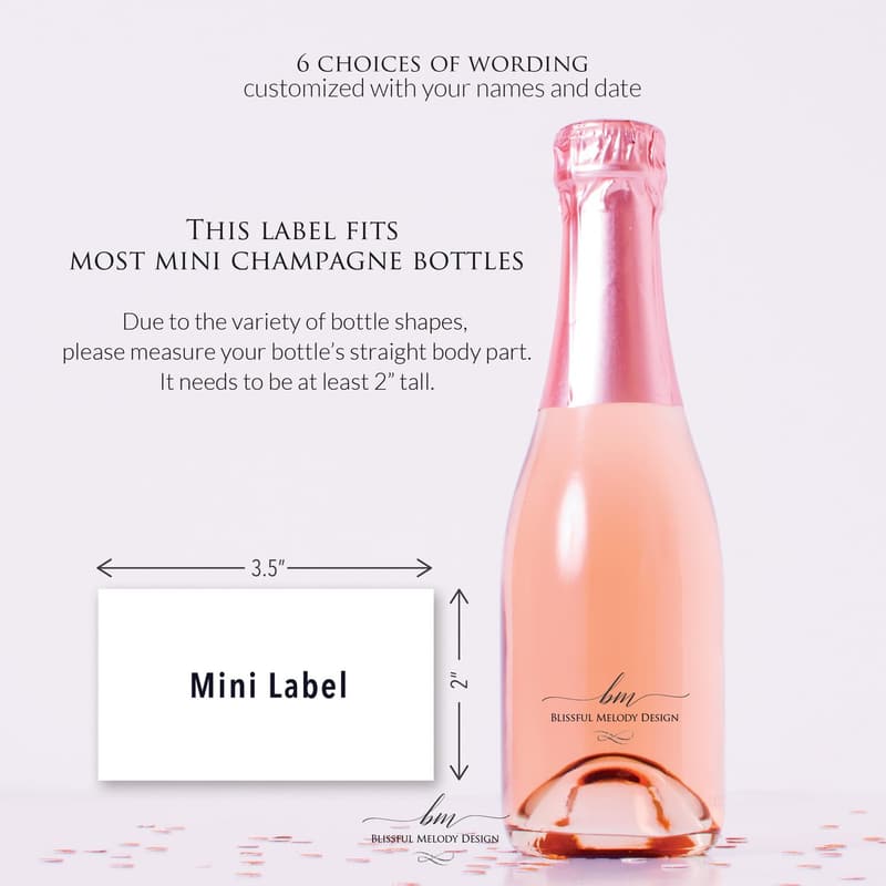 Personalized Mini Champagne Bottle Label for Birthday Celebration