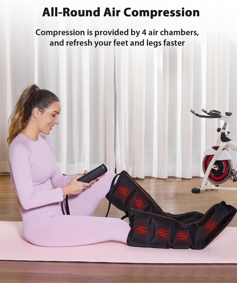 Leg Massager with Heat and Compression for Pain Relief
