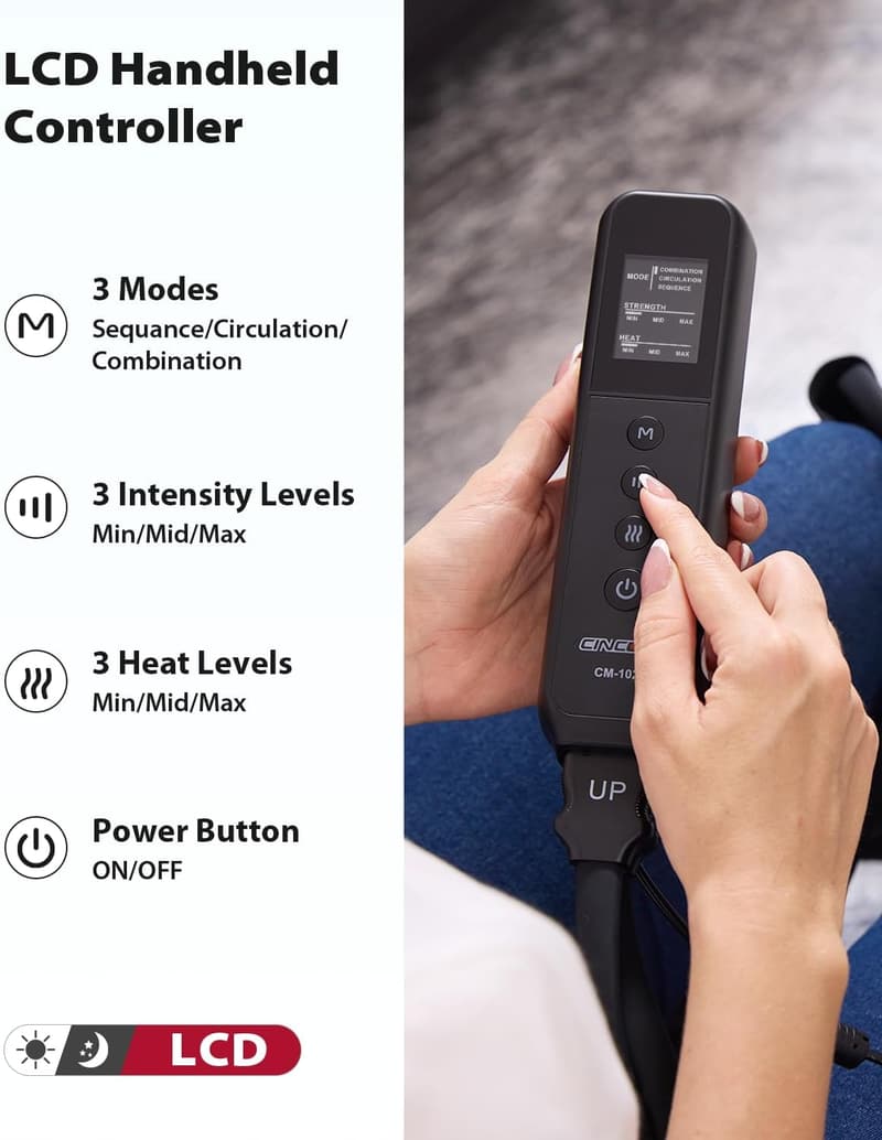Leg Massager with Heat and Compression for Pain Relief