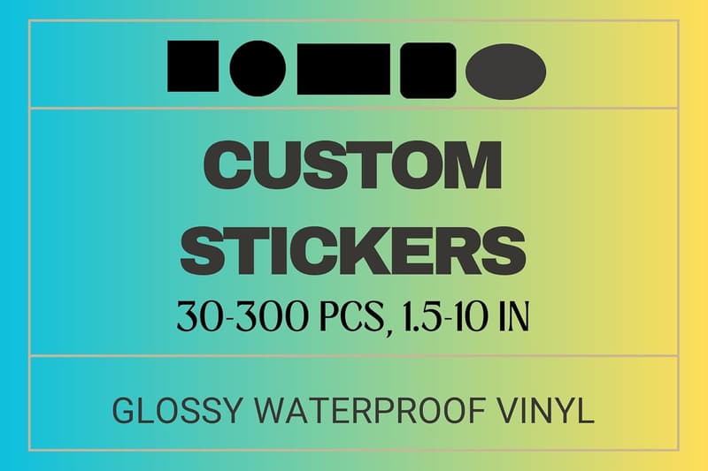 Custom Vinyl Sticker Labels for Small Business - Glossy Waterproof, 30-300 Pcs