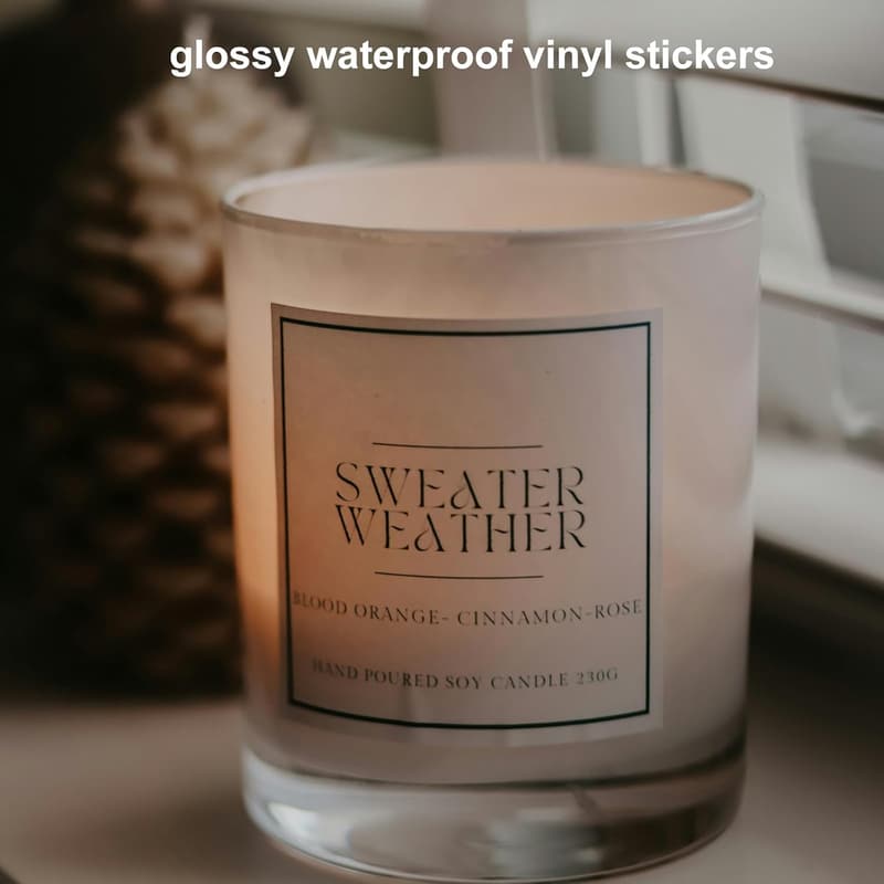 Custom Vinyl Sticker Labels for Small Business - Glossy Waterproof, 30-300 Pcs