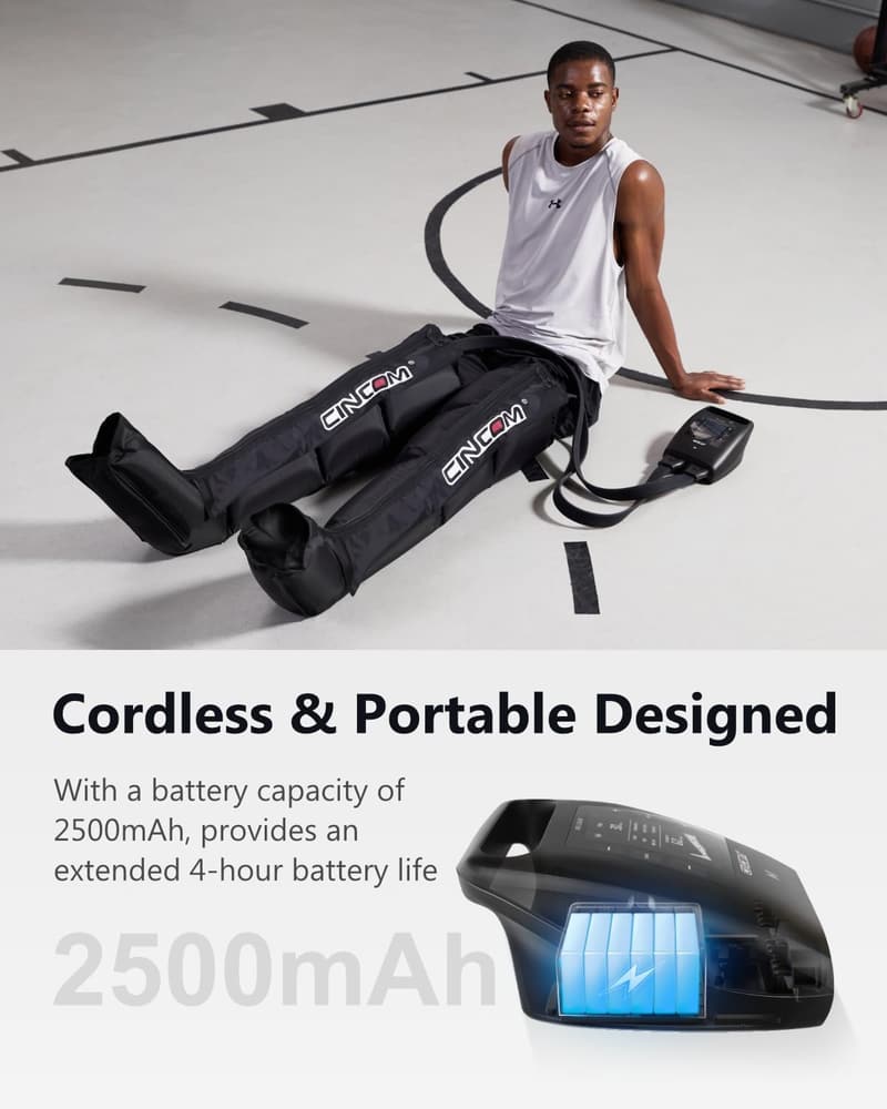 Cordless Leg Recovery System with Dynamic Compression Massage