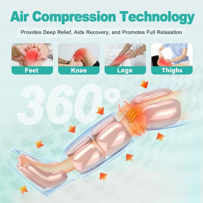 Air Compression Leg Massager with Heat – Gift for Parents
