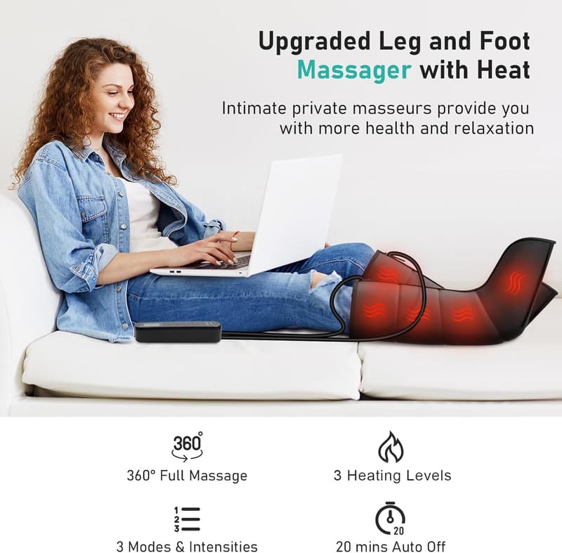 Leg Massager with Heat & 3 Modes - Gift for Parents