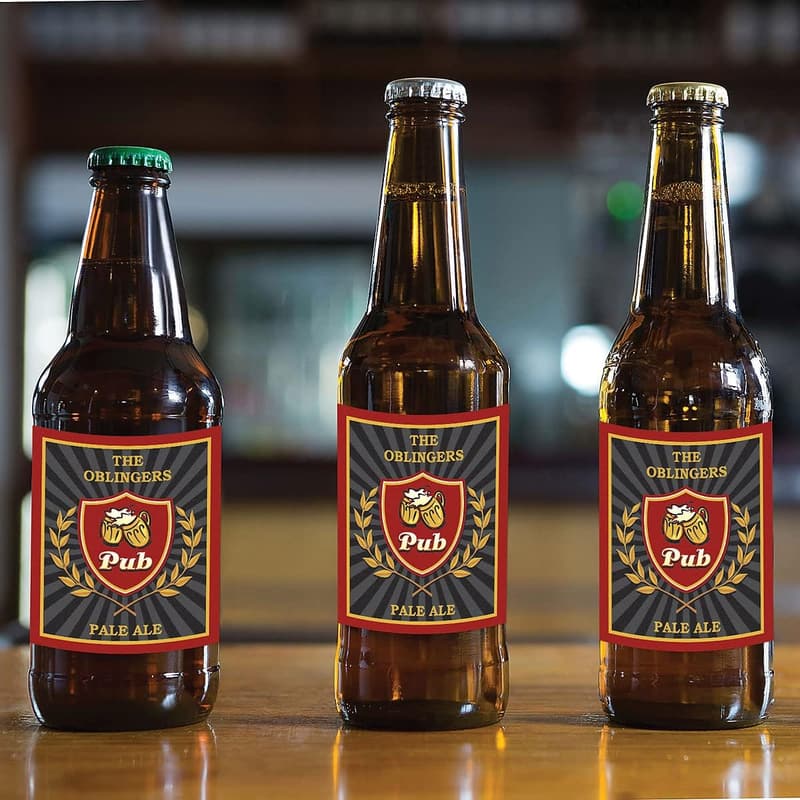 Personalized Beer Bottle Labels Set - Custom Year, Name & Message