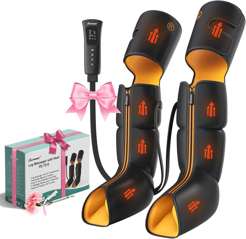 Leg Massager with Heat and Air Compression for Pain Relief