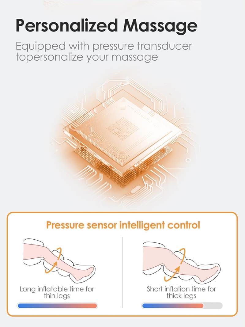 Leg Massager with Heat and Air Compression for Pain Relief