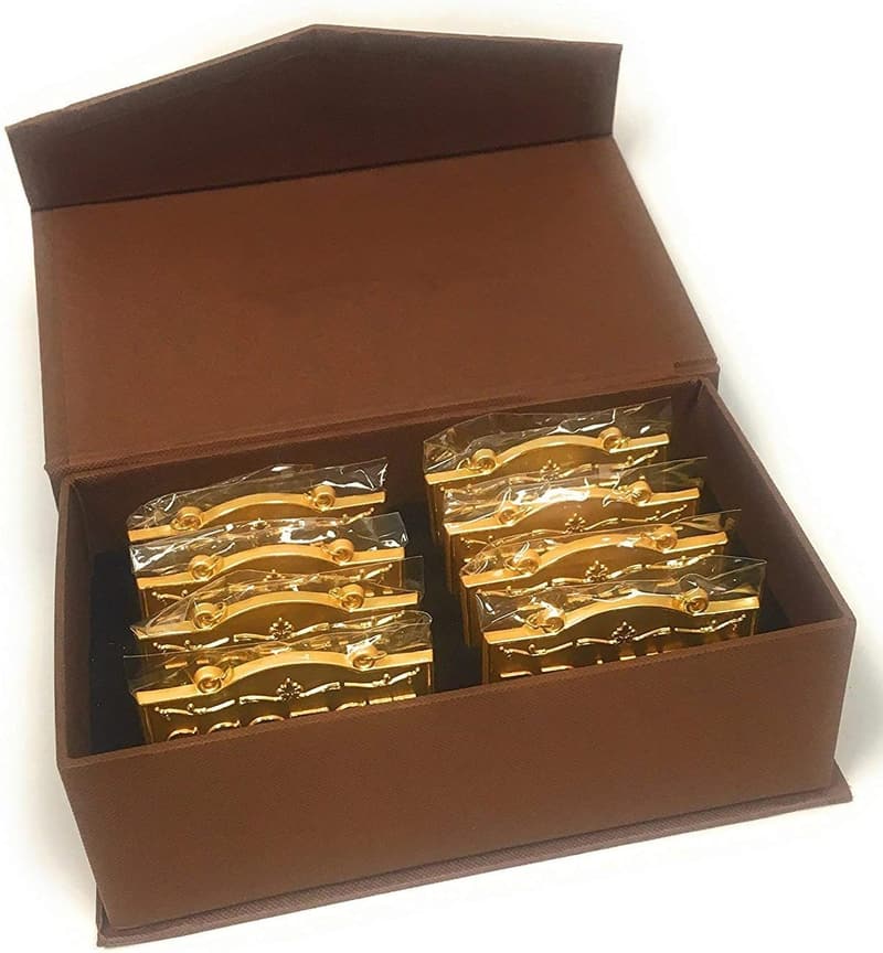 Golden Liquor Bottle Tags Set of 8 with Adjustable Chains