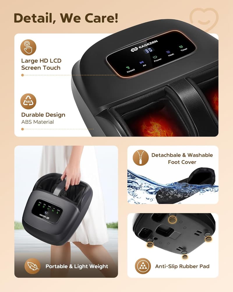 Foot Massager Machine with Heat - Deep Kneading Comfort Gift for Dad