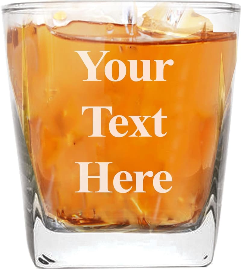 Personalized 9oz Engraved Whiskey Glass - Custom Text