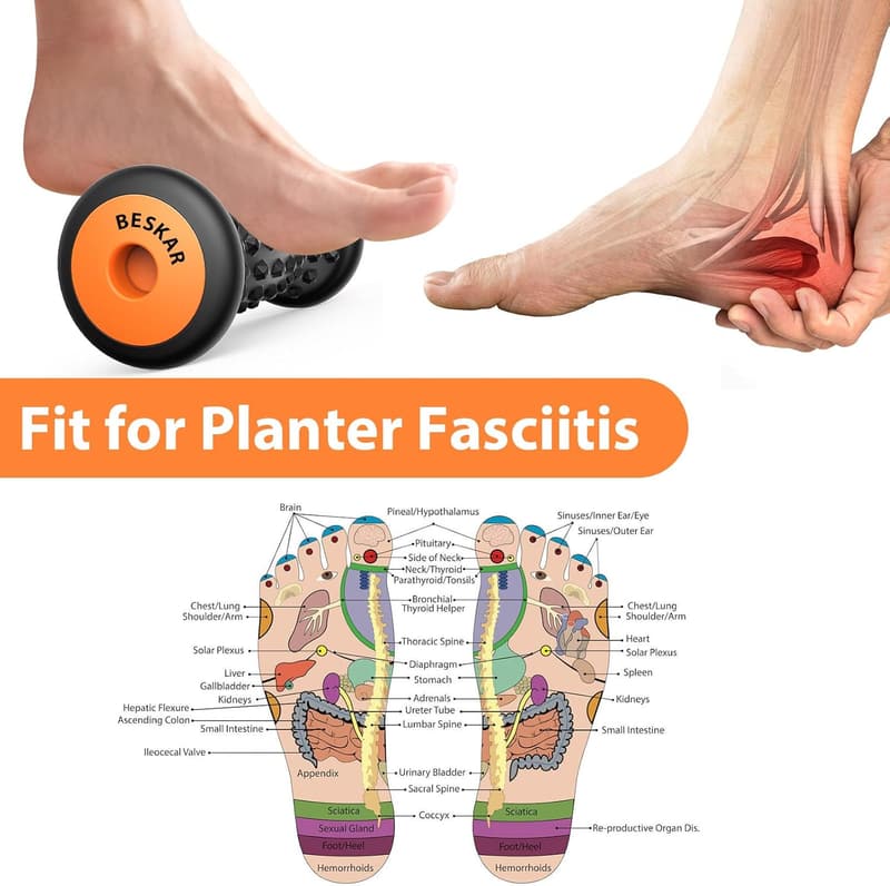 Portable Foot Massager Roller for Plantar Fasciitis Relief