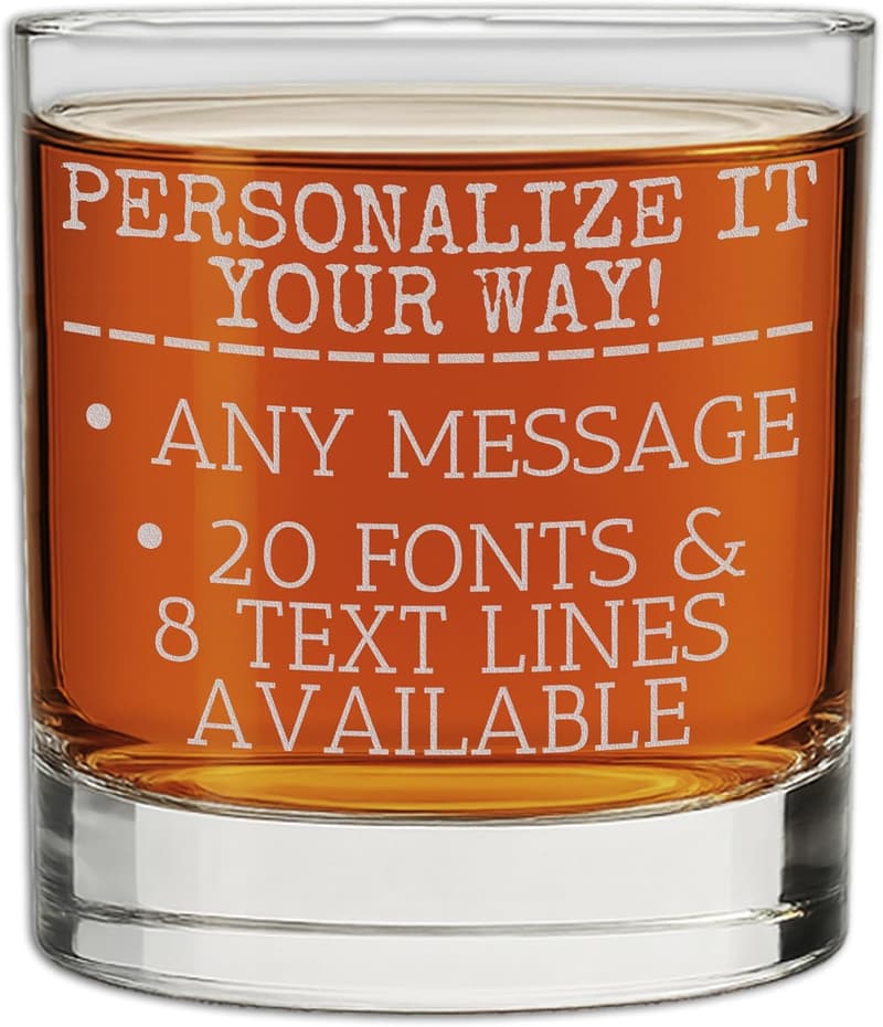 Personalized Father's Day Engraved 11oz Whiskey Glass