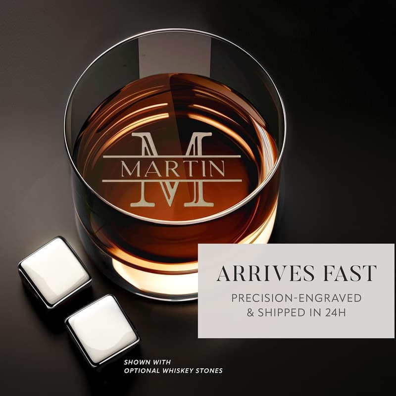 Custom Whiskey Glass Set for Men | Engraved Father's Day Gift