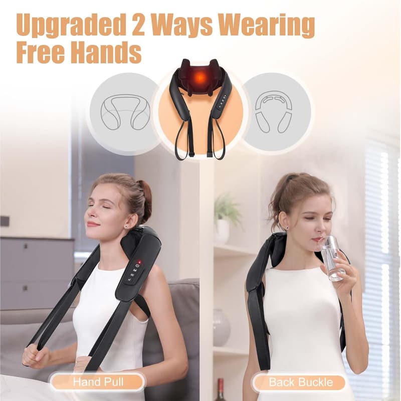 Cordless Shiatsu Massager with Heat for Pain Relief