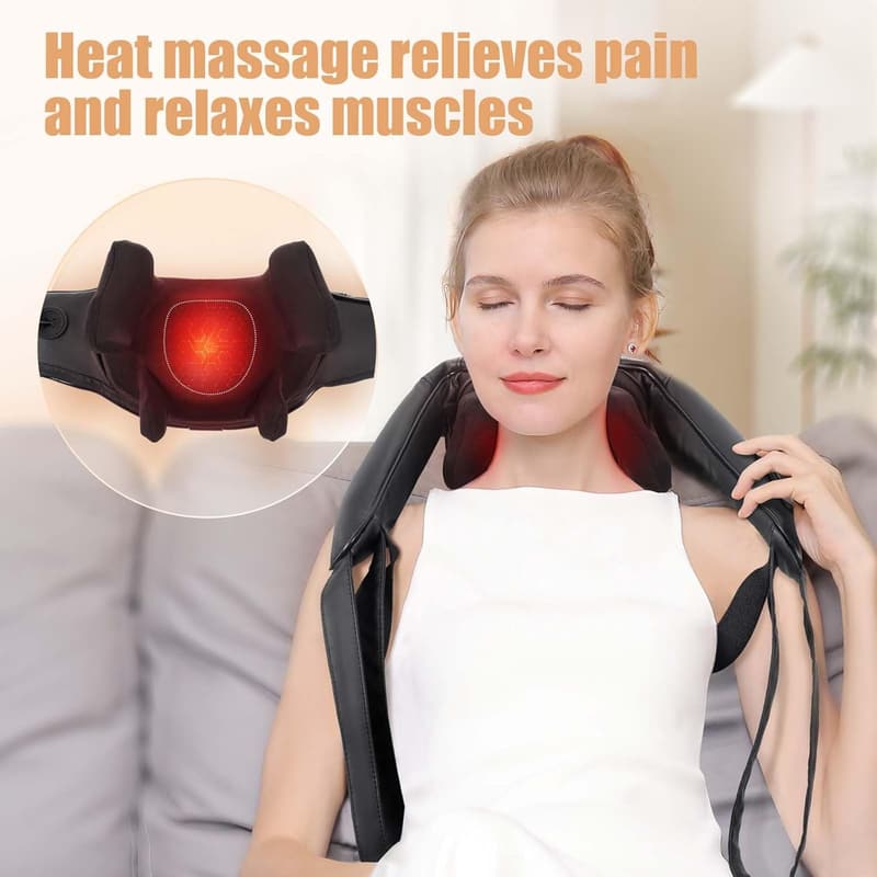 Cordless Shiatsu Massager with Heat for Pain Relief