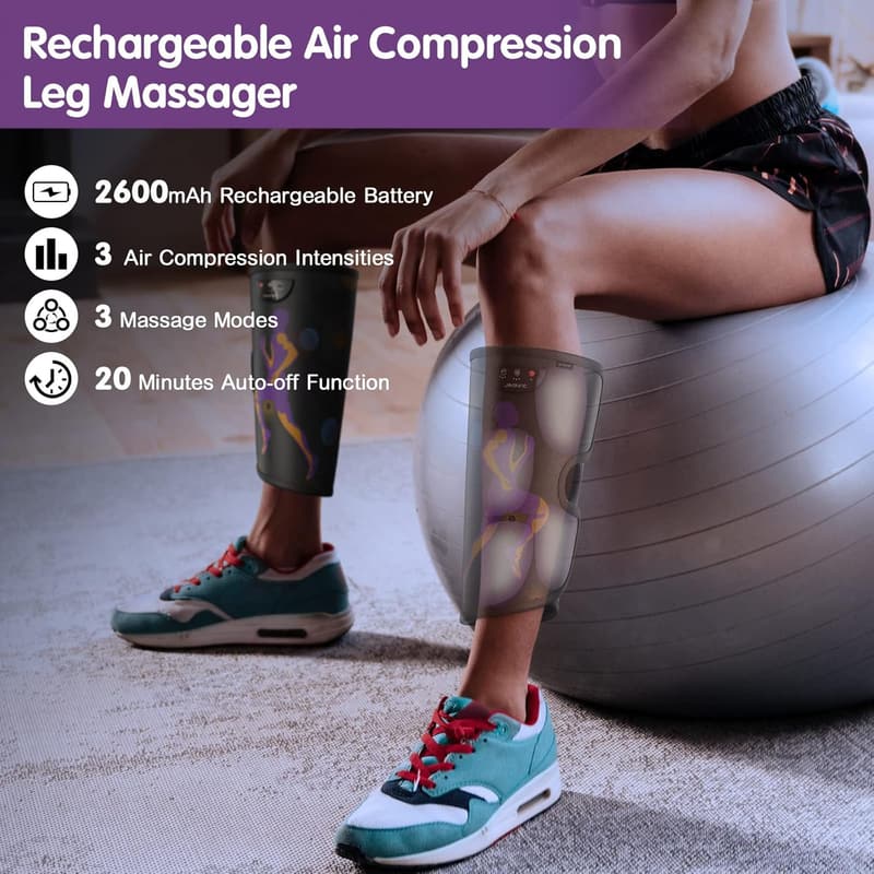 Rechargeable Leg Massager for Circulation and Pain Relief