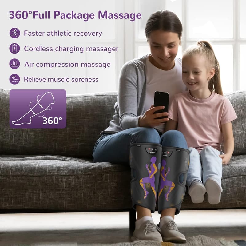 Rechargeable Leg Massager for Circulation and Pain Relief