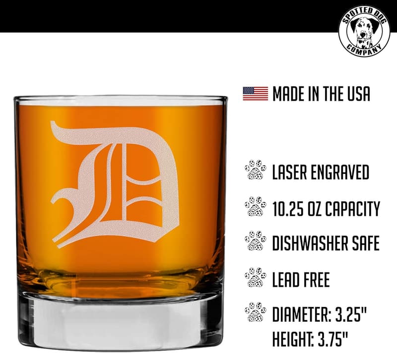 Personalized 11oz Lowball Glass with Monogram - Father's Day Gift