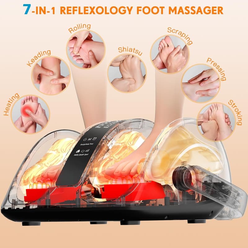 Shiatsu Foot Massager with Heat for Pain Relief and Relaxation