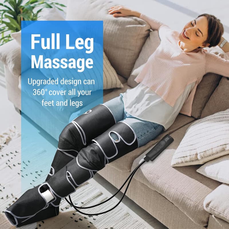Rewritten Title: Full Leg Compression Massager with Heat & Adjustable Modes