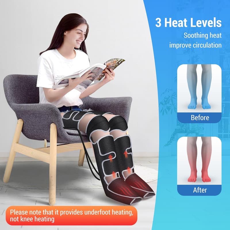 Rewritten Title: Full Leg Compression Massager with Heat & Adjustable Modes