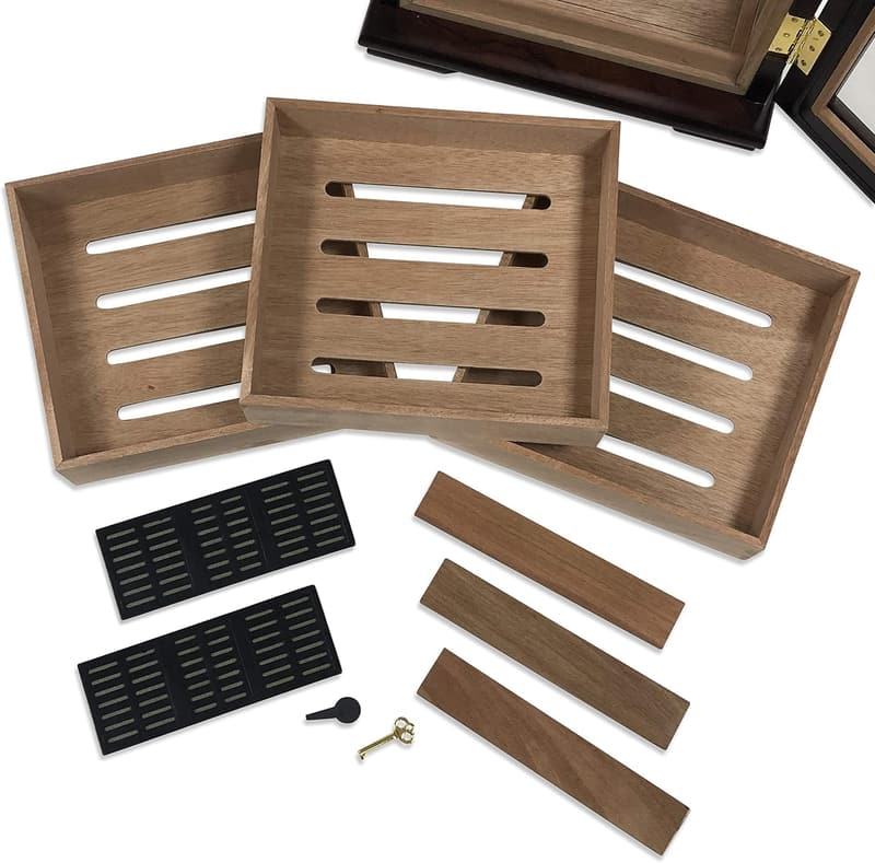Milano Cigar Humidor with Glass Sides - Holds 125 Cigars