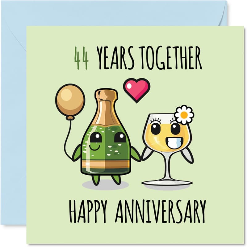 44th Anniversary Card - Happy 44 Years Together for Couples