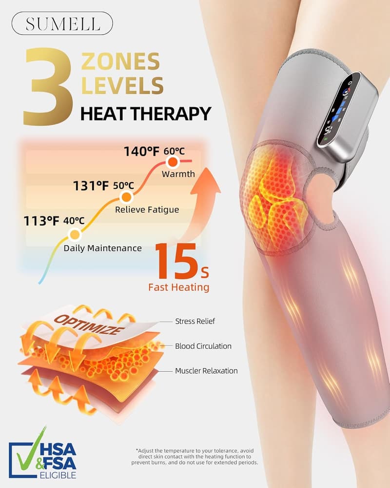 Cordless Heat & Compression Leg Massager for Pain Relief