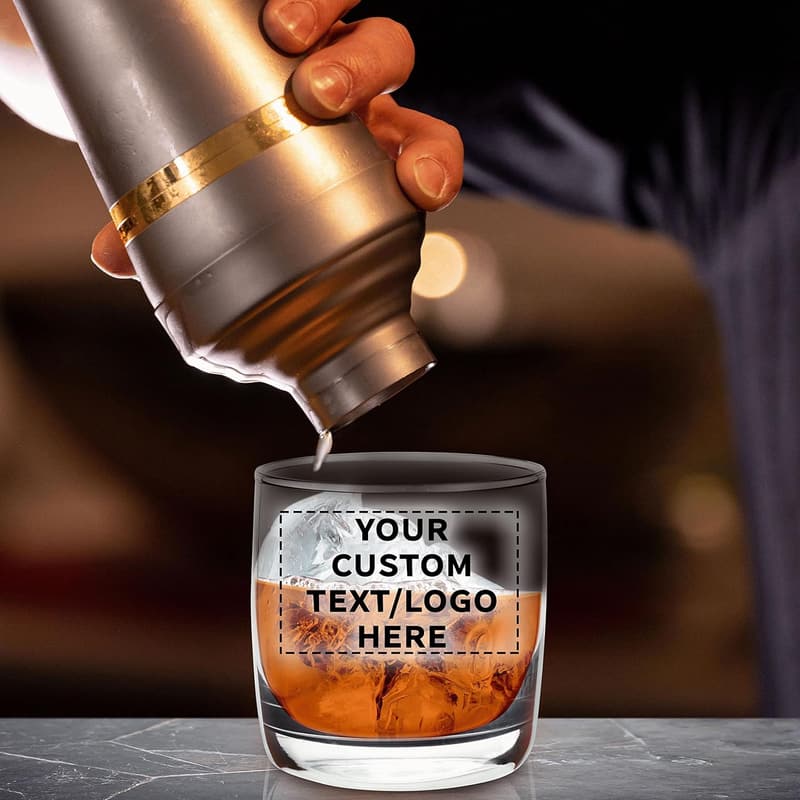 Personalized 10 oz Whiskey Glass Set - Heavy Base, Bulk Pack