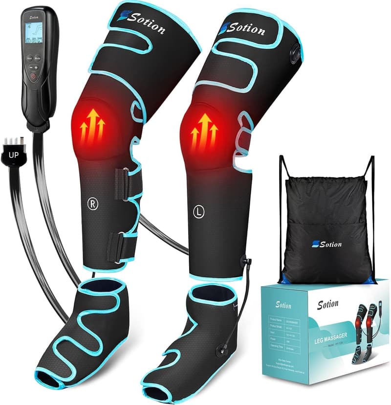Leg Massager with Heat & Compression for Pain Relief