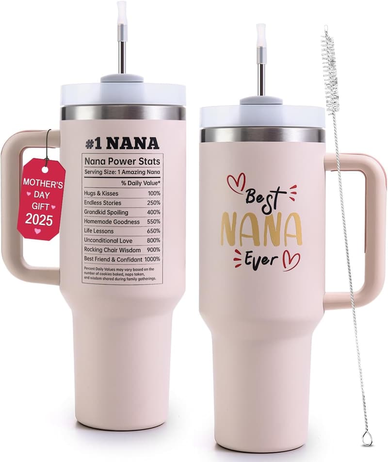 Nana's Day 40oz Tumbler with Handle - Perfect Grandma Gift