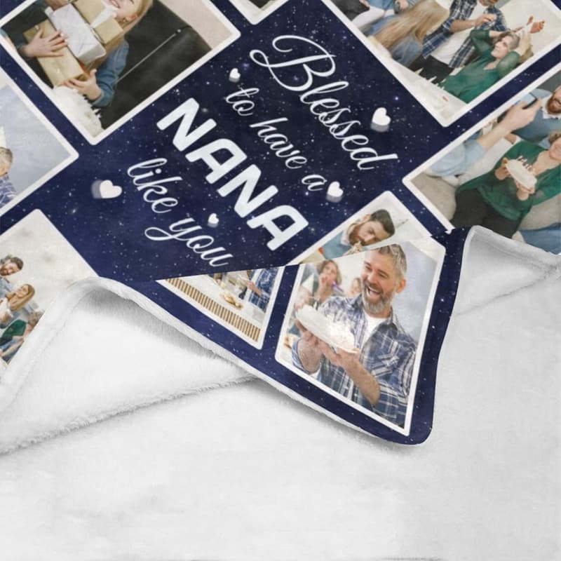 Personalized Photo Blanket for Grandma's Birthday