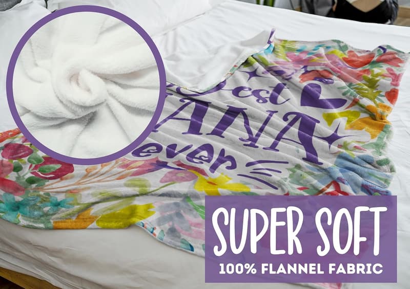 Mother's Day Flannel Throw Blanket for Grandma, 50